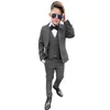 Fashion Boy Suit Formal Wedding Tuxedo Jacket Pants Vest 3 Pieces Set Kids Clothes Party Child Blazer