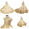 Auto DVR Mädchen Kleider Mädchen Luxus Blumenmädchen Kleid mit Perlen Kristall für Gold Glitz Ballkleider Zug Little Custom Made Drop D Dhktm