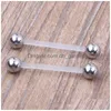 Nombril Bell Button Rings Belly Ring Piercing Stud Bijoux avec barre flexible pour le corps Drop Delivery Dhgarden Dhci6