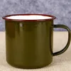 Tasses soucoupes 2 pièces émail tasses Vinatge couleur eau résistant à la chaleur petit café