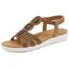 Sandálias Mulher verão Vintage Wedge Casual Casual Sapatos Lady Lady