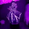 Veilleuses Arturia Pendragon Sabre Anime Lampe Fate Stay 3D Lumière Pour Chambre Décor Mignon Cadeau D'anniversaire LED Manga