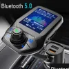 Caricatore di auto MP3 Music Player Bluetooth 5 ricevitore FM trasmettitore Dual USB QC3.0 Charge U Disk / TF Scheda Dropità a goccia perdita Mobil Dhx5Q