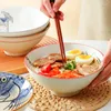 Bols bol de nouilles Ramen en céramique de style japonais grand créatif vaisselle de boeuf Ajisen chapeau Commercial vaisselle de maison