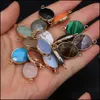 Charms 14x27 mm ovale vorm natuursteen rozenkwarts tijgers oog turquoise opaal hanger diy voor druzy armband ketting oorbellen juweel dhvwa