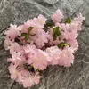 Dekorativa blommor simulerade körsbärsblomrum rum sovrum konstgjord blomma bröllop hall båg dekor falska rosa blå vit sakura gren