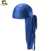 Bandeaux Durag entiers pour hommes, couleur unie, soie, Turban respirant, à la mode, 13 pièces, paquet 230217235a