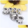 Plugs Tunnel 100 Pz / lotto Mix 310Mm Acciaio inossidabile Siery Crystal Gem Ear Calibri Flesh Tunnel Plug Piercing Body Drop Delive Dhgarden Dh3Az