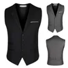 Мужские жилеты Прибытие платье для мужчин Slim Fit Mens Mens Stied Жилета мужской жилет gilet homme повседневная рукавица Формальная деловая куртка 230217