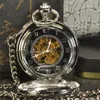 Карманные часы Tiedan Steampunk Luxury Fashion Antique Skeleton Mechanical Watch Men Chain Corlecle Casual Fob