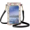 イブニングバッグは桜の花の鳥パターン携帯電話PU​​プロテクション電話ファッション女性メッセンジャーバッグメッセンジャー