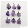 Charms Natural Amethyst Stone Pendants For Jewelry Making Irregar Accessorie DHSeller2010 Drop Leverans Findings Components DH5TW