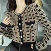 designer Designer Autumn/Winter Faux Fur Knit Jacket Fashion FF Single Breasted Crewneck 5220