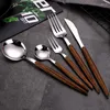 Utensílios de jantar conjuntos de ouro talheres de aço inoxidável 30pcs faca faca colher de jantar em casa talheres de sobremesa de mesa