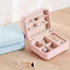 Jewelry Pouches PU Mini Box Travel Portable Ring Necklace Bracelet Earrings Storage Zipper Organizer Girl Gift Holder Boxes Accessories