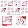 Näsringar Studs Unique Zircon Gem Septum Clicker Ring Stud Piercing Luxury Jewelry Tragus Hoop Earring Mix 2 Color 10pcs/ DHGARDEN DH7TD