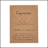 Pendant Necklaces Star Chart 12 Constellations Birthday Month Rhinestone Necklace Jewelry Women Choker Crystal Neck Chain Friendship Dhu0G