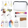 Porte-clés Sublimation Blanks Produits Y compris boucle d'oreille Trousseau de maquillage Sacs DIY Transfert de chaleur Artisanat