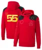 F1 Team 2023 hooded pullover sweater 2022 long-sleeved sports coat red racing suit men's wear can be customized.
