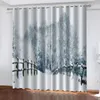 Curtain & Drapes Customized Size Luxury Blackout 3D Window Curtains For Living Room Winter Snow Personality