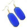 Boucles d'oreilles FYSL couleur or jaune clair forme ovale oeil de tigre pierre goutte pour femmes bijoux Agates rouges