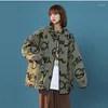 Women's Jackets Chic Graffiti Jacket Women Men Fashion Letter Print Casual O-neck Personalized Long Sleeve Hit Color Comfort Outwear Top