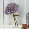 Fleurs décoratives Arrangement de fleurs artificielles têtes d'hortensia avec tige Faux réaliste soie maison fête bricolage pièce maîtresse de mariage