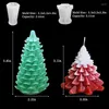 Décorations de noël grand 3D arbre bougie Silicone moule bricolage gypse savon résine glace cuisson pin décor à la maison Festival cadeaux