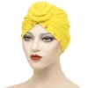 Bonnets Bonnet/Crâne Casquettes Front Pan Fleur Bas Cap Musulman Turban Couleur Pure Stretch Intérieur Hijab Pour Femmes Foulard Sous Bonnet