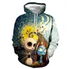Herrtröjor varumärke direkt 3d hoodie hiphop stil tröja skalle jack tryck halloween street klädgåva höst och vinter