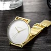 Relógios de moda feminina relógio feminino Gold rosa 2023 Women Mesh Belt Ultra-fino Rellojes para Mujer Luxury Relloj