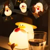 Night Lights Silicone LED Duck Light Vacation Holiday Gift Creative Rechargeable Bedroom Atmosphere Desktop Decor Lamp Lying Flat