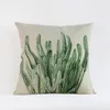 Kussen Tropische Planten Palm Bladeren Cactus Case Hand Schilderen Groene Sofa Gooi Cover Outdoor Strand S