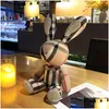 Gevulde Pluche Dieren Leuke Diamant Ingelegd Konijn Speelgoed 38Cm Bunny Diy Doll Ornament Creatieve Geschenken Begeleiden Xmas Verjaardag Voor Chil Dhhcz