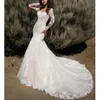 2023 Koronkowe aplikacje sukienki ślubne Znakomite sukienki syrenkie suknie ślubne Siek