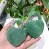 Decorative Figurines 9.2cm Natural Green Aventurine Love Locks Hand Carved Crystal Crafts Healing Energy Gemstone For Christmas Gifts 1pcs