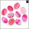 Stone Wholesale 15X20Mm Oval Striped Agate Carving Cabochon Natural Crystal Polishing Gem Healing Jewelry Diy Dhseller2010 Drop Deliv Dh0Qn