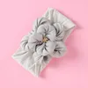 Hårtillbehör baby flickor blomma pannband en storlek passar alla nylon pannband mjuka handgjorda knutna spädbarn headwrap 0-6y