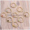 Nose Rings Studs Bcr Gold Blue Rainbow Ball Closure Captive Ring Lip Ear Tragus Septum 8Mm 16G Rose Body Jewelry Drop Deliv Dhgarden Dhtcm