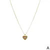 Colares pendentes Colar de letras da mãe para mulheres para mulheres Multilayer Heart Copper Gold Gold Chain de jóias de clavícula artesanal