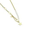 Chains Stainless Steel Pearl Star And Disc Pendant Necklace Women Fashion Splicing Chain Link Necklaces Gift For HimChains