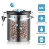 Bouteilles De Stockage Bocaux En Acier Inoxydable Récipient À Café Hermétique Boîte De Stockage Ensemble Pot À Café Boîte Avec Pelle Pour Grains De Café Thé 1.5L Outils 230217