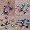 Navel Bell Button Rings Wholesales 100Pcs/Lot Mix 7 Colors Stainless Steel Plated Titanium Body Piercing Jewelry Bar Belly Dhgarden Dh6Vv