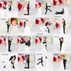 Andere evenementenfeestjes Bruidegom Figurines Bruidstaart Toppers Synthetische hars Dolls Valentijnsdag Betrokkenheid Decor Anniversary Figurine Gift 230217