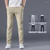 Pantaloni da uomo in cotone elasticizzato estivo per pantaloni casual da uomo d'affari da uomo classici dritti alla moda cachi neri grigi