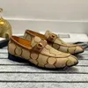 Top Designer Loafers Herr Klänning skor 100 % kohud Classic Mules Flat Herr spänne läder Herr Casual Sko storlek 38-46