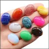 Stone Wholesale 15X20Mm Oval Striped Agate Carving Cabochon Natural Crystal Polishing Gem Healing Jewelry Diy Dhseller2010 Drop Deliv Dh0Qn