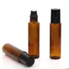 Bottiglie di stoccaggio Rotolo marrone vuoto da 15 ml su contenitore di liquido cosmetico per bottiglia di olio essenziale di vetro con sfera a rullo LX2546