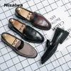 Vestido sapatos misalwa gentleman aparts slip em britânicos mocassins de damasco marrom casual gota formal