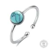 Bagues de cluster Bague solitaire Turquoise Style Soul Bijoux Bon bijoux pour femmes 2023 Cadeau en argent sterling 925 Super Offres